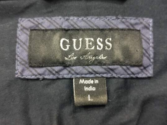 Guess Men's Blue Striped Button-Up Size L image number 3