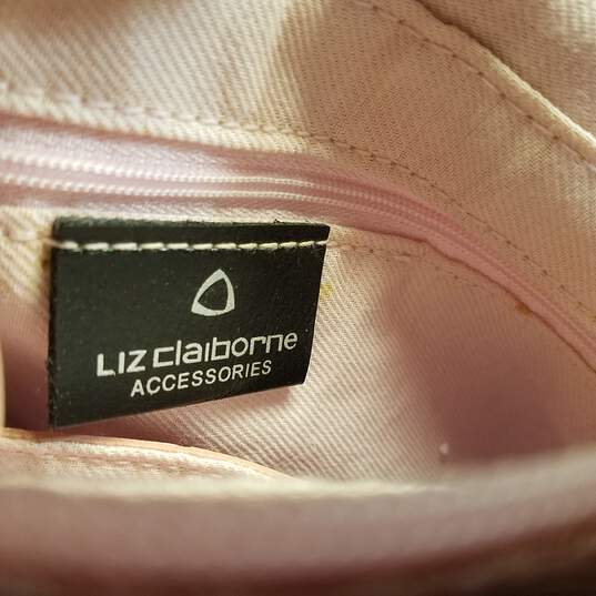 Liz Claiborne Croc Embossed Crescent Shoulder Bag Pink image number 6