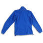 Womens Blue Long Sleeve Mock Neck Full-Zip Jacket Size Small image number 2