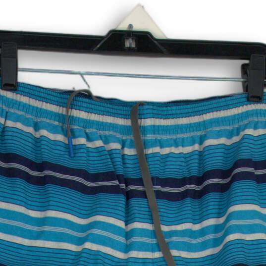 Eddie Bauer Mens Blue Striped Elastic Waist Slash Pocket Swim Shorts Size XL image number 3