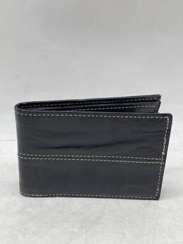 Mens Black Leather Credit Card Inner Pockets Slim Bifold Wallet W-0557507-J