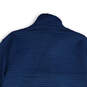 Mens Blue Mock Neck Long Sleeve 1/4 Snap Pullover Sweatshirt Size L Reg image number 4