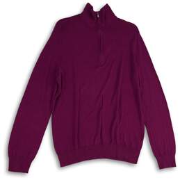 Banana Republic Womens Purple Long Sleeve 1/4 Zip Pullover Sweater Size L