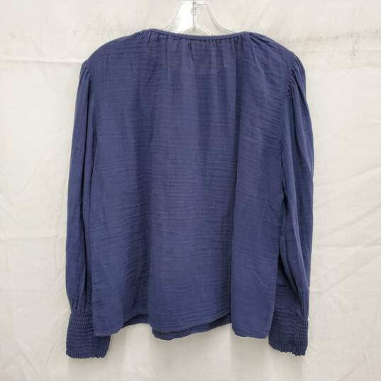 Velvet By Graham & Spencer100% Cotton Blue Gauze Blouse Size XS image number 2