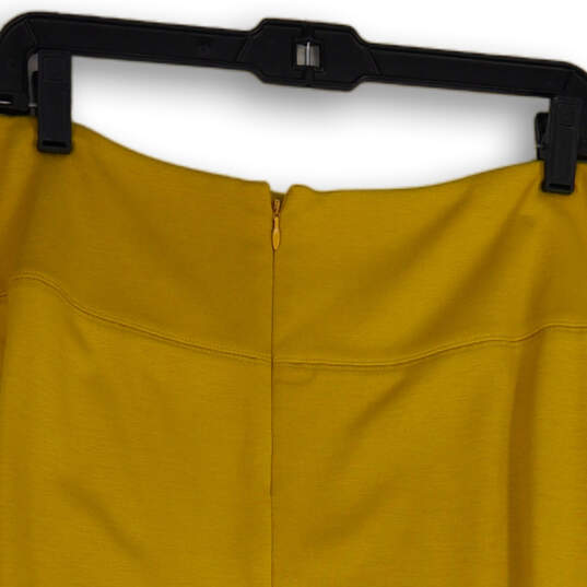 NWT Womens Yellow Flat Front Back Zip Straight & Pencil Skirt Size 14 image number 4