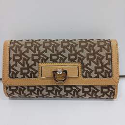 Women's Brown & Beige DKNY Clutch Wallet