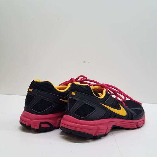 Nike Downshifter 5 Black/Pink/Yellow Athletic Shoes Women's Size 8 image number 4