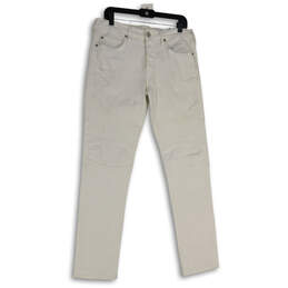 Mens White Denim Light Wash 5-Pocket Design Skinny Leg Jeans Size 32