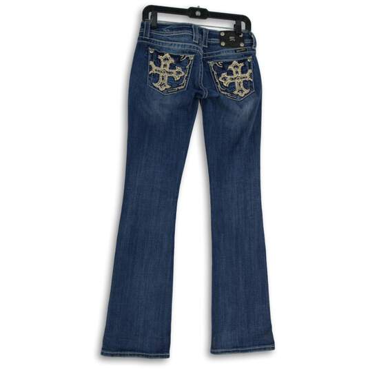 Womens Blue Medium Wash Stretch Pockets Denim Bootcut Jeans Size 27 image number 2