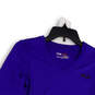 Womens Blue V-Neck Long Sleeve Pullover Activewear T-Shirt Size Large image number 3