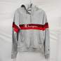 Champion Reverse Weave Half Zip Pullover & Hoody Light Gray & Red Size SM image number 1