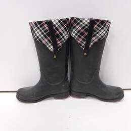 Crocs Women's 12479 Bridle Wellie Black/Red Plaid Tall Rain Boots Size 7 alternative image