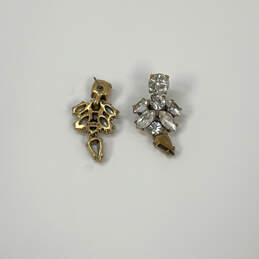 Designer J. Crew Gold Plated Mirror Bronze Stone Crystals Drop Earrings