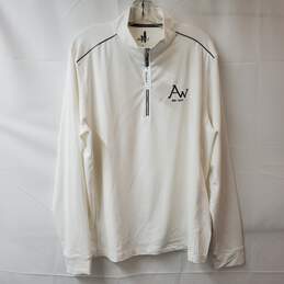 Johnnie-O White Pullover 1/4 Zip LS Shirt Men's L
