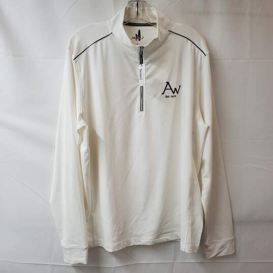 Johnnie-O White Pullover 1/4 Zip LS Shirt Men's L image number 1