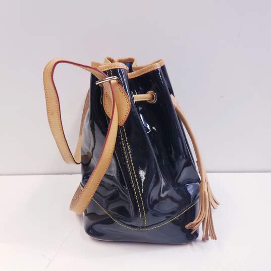 Dooney & Bourke Patent Leather Drawstring Bucket Bag Black image number 4