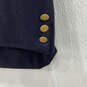 Mens Blue Long Sleeve Notch Lapel Pockets Single Breasted Two Button Blazer image number 3
