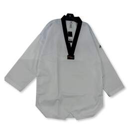 NWT Mens White Adi Start ADITS01K V Neck World Taekwondo Top Size 200 alternative image