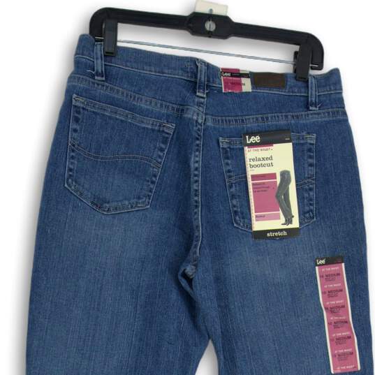 NWT Lee Womens Blue Denim Medium Wash Relaxed Fit Stretch Bootcut Jeans Size 10 image number 4