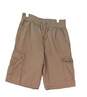 Boys Tan Flat Front Drawstring Waist Comfort Cargo Shorts Size Large image number 1