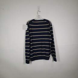 Mens Striped Knitted Long Sleeve V-Neck Pullover Sweater Size Large alternative image