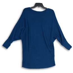 Ellen Tracy Womens Blue Round Neck 3/4 Dolman Sleeve Pullover Sweater Size M alternative image