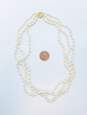 Romantic 14K Yellow Gold Clasp Multi Strand Pearl Necklace 35.0g image number 4