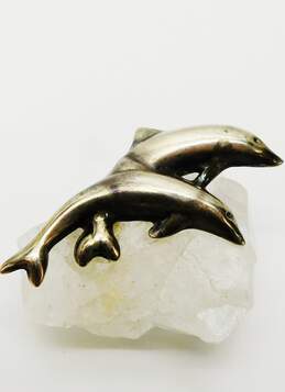 VNTG 925 Taxco Statement Earrings & Mexican Modernist Dolphin Brooch 32.3g alternative image