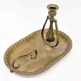 Vintage Brass Candle Holder With Handle