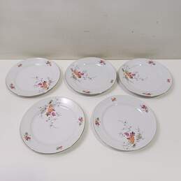 Bareuther Set of 5 Porcelain White Autumn Leaf Dinner Plates alternative image