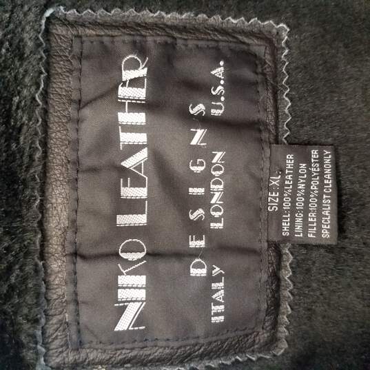 Niko Leather Women Black Leather Jacket XL image number 3