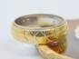 14K White & Yellow Gold Brushed & Etched Lattice Band Ring 5.3g image number 1