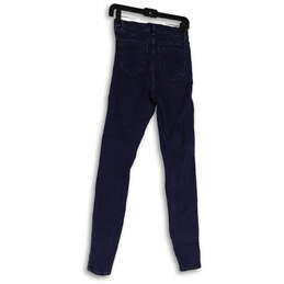 Womens Blue Dark Wash Pockets Triple Seams Denim Skinny Jeans Size 28/36 alternative image