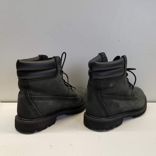 Timberland Black Nubuck Leather 6 Inch Boots Women's Size 7W image number 4