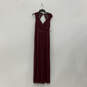 NWT Womens Red Cap Sleeve V-Neck Pleated Front Maxi Dress Size 4 image number 1