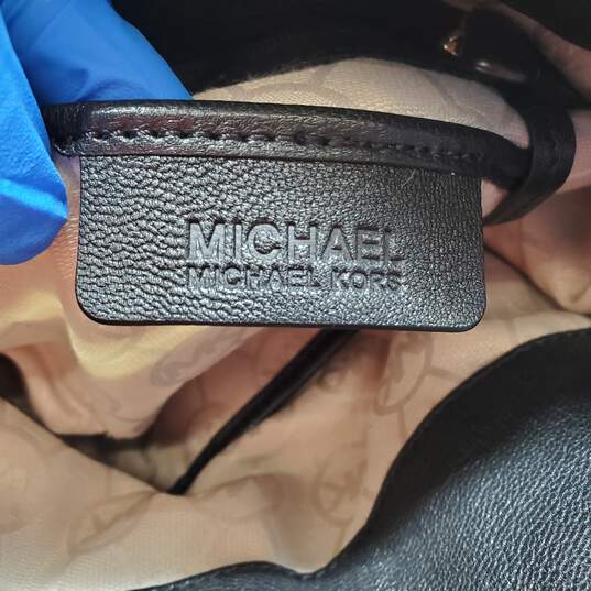 Michael Kors Hamilton Large Black Saffiano Leather Satchel Tote Handbag image number 3