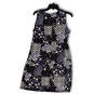 Womens Blue White Floral Round Neck Sleeveless Pullover Sheath Dress Size 8 image number 2