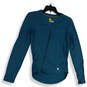 Womens Blue Long Sleeve V-Neck Stretch Pullover T-Shirt Size Small image number 1