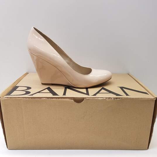 Banana Republic Patent Leather Wedge Heels Nude 8.5 image number 1