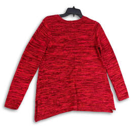 NWT Womens Red Knitted Space Dye Long Sleeve Pullover Sweater Size S alternative image