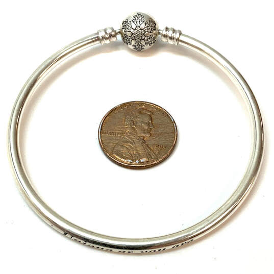 Designer Pandora 925 Sterling Silver Round Shape Classic Bangle Bracelet image number 4