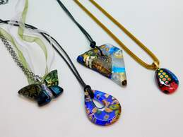 Artisan Millefiori Foiled & Colorful Glass Pendant Necklaces