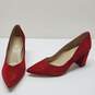 Marc Fisher Caitlin Red Suede Pump Heels Women's Size 9M image number 1