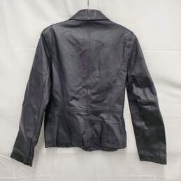 Croft & Barrow WM's Genuine Black Leather Jacket Size M alternative image