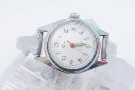 Ladies Vintage Jules Racine 17 Jewels Incabloc Stainless Steel  Watch 24.2g image number 3