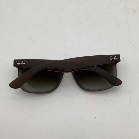 Womens Justin RB4165 Brown Frame Gray Green Gradient Lens Rectangle Sunglasses image number 4
