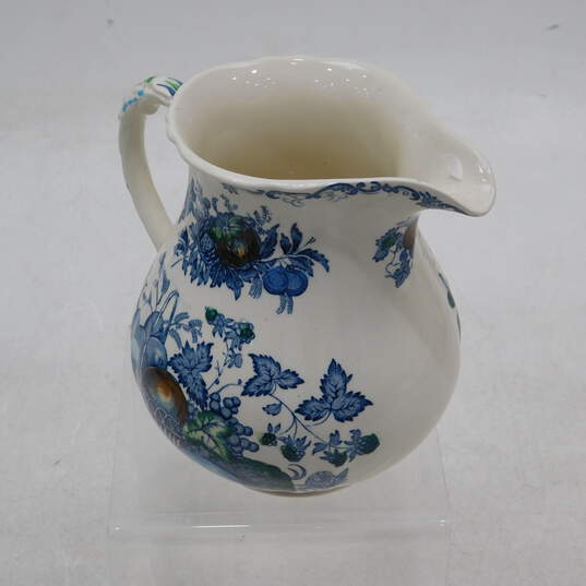 2 Mason's Ironstone Blue Fruit Basket  5in and  6in Pitchers image number 3
