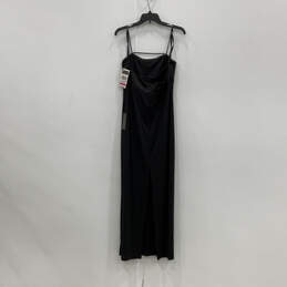 NWT Womens Black Square Neck Sleeveless Back Zip Maxi Dress Size 11/12 alternative image