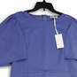 NWT Womens Blue Short Sleeve Back Zip Knee Length Sheath Dress Size 2XL image number 3