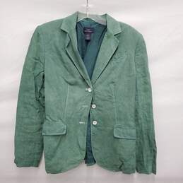 346 Brooks Brothers WM's 100% Linen Verde Green Blazer Size 2